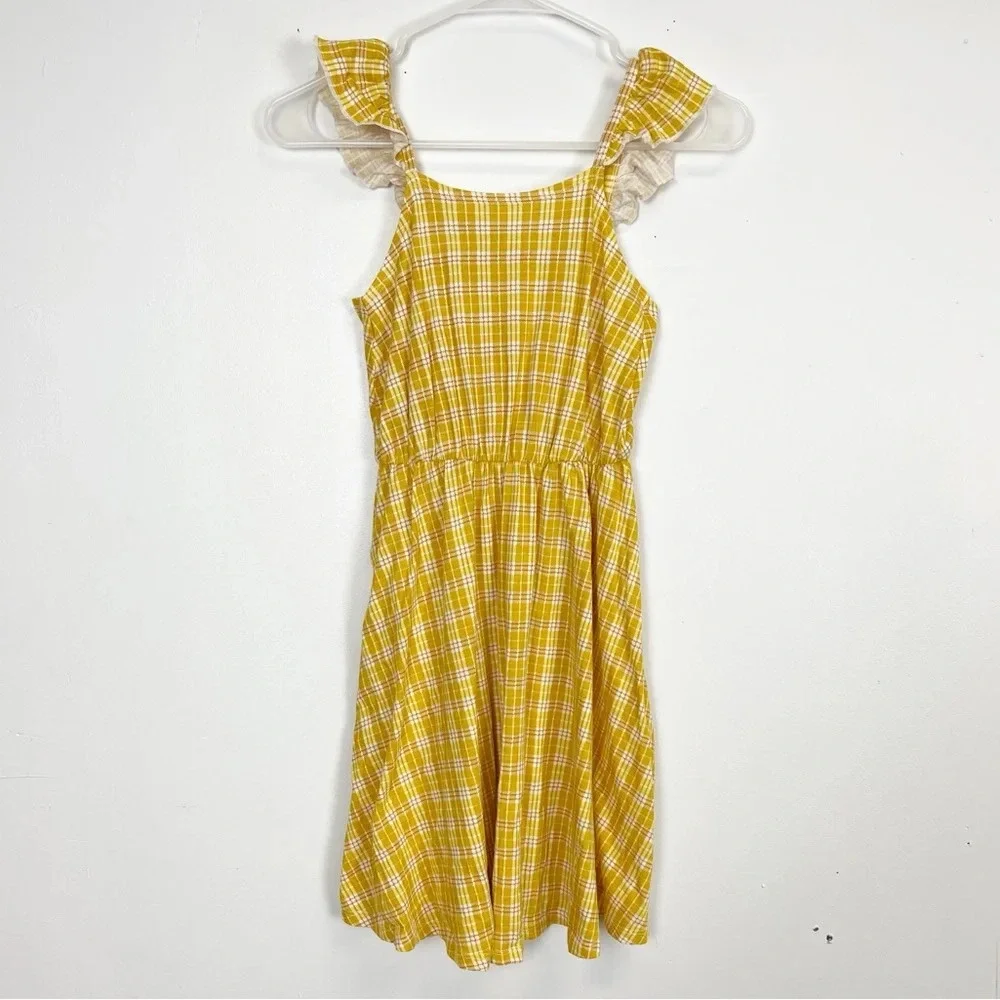 Melrose & Market Dress Girls Size Small 7 / 8 Yellow Plaid NWOT NEW